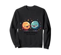 planètes heureuses de Dessin animé avec Anneau et étoiles à Travers l'univers Sweatshirt