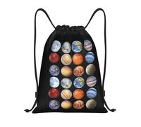 Planètes, Sciences Spatiales, Astronomie Homme Femme Sac À Cordon Grand Sac À Dos À Cordon Pliable Sacs De Gym Pour Plage Natation Vacances Voyage