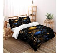 Planètes Univers Housse De Couette Kids Universe Cosmic Bodies Parure De Lit Super King（260x220cm） Parure Décor De Universe Cosmic Bodies avec 2 Taie d'oreiller