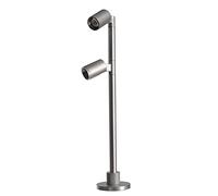 Planetitaly Lampadaire double spot LED 2 W lumière orientable vitrines magasin présentoirs RA90 6 V couleurs noir argenté