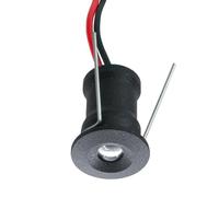 Planetitaly Mini spot IP65 LED 1 W rendement 12 W encastré point lumière 12 V boîte de douche ciel étoilé marqueur lumières marches bateau camping-car (lumière rouge, couleur noire)