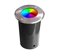 Planetitaly Spot piétinable IP67 orientable LED RGB RGBW GU10 6 W encastrable sol lumière colorée jardin alimentation en sortie 230 V (RGB+6000 K, rond)