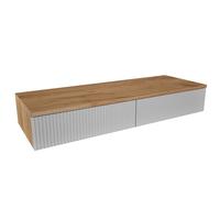 Planetmöbel Amyra Table console étroite avec 2 tiroirs, console murale pour garde-robe, couloir et coiffeuse, chêne doré/blanc, montage mural, 100 x 16 x 35 cm