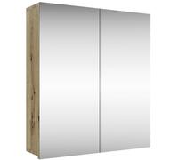 Planetmöbel Armoire de Salle de Bain à Miroir 60 cm de Large | Armoire de Salle de Bain Suspendue avec Miroir | Chêne Artizan Armoire à Miroir WC invités 60 x 67 x 16 cm