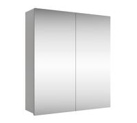 Planetmöbel Armoire de Salle de Bain à Miroir Suspendue | 60 cm de Large | Blanc et Gris | sans Lampe | pour Invités - 60 x 67 x 16 cm