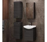 Planetmöbel Ensemble de Meubles de Salle de Bains Lavabo avec Meuble Bas 45 x 60 x 33 cm avec Armoire de Toilette 40 cm, 2X armoires centrales pour Salle de Bains et WC invités, Anthracite