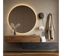 Planetmöbel Lot de 2 meubles muraux, 160 cm, chêne doré, noir charbon/chêne doré, compacts, avec rabat comme espace de rangement, 37,8 x 160 x 32,5 cm (P x l x H)