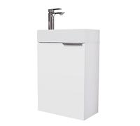 Planetmöbel Meuble sous lavabo 40 cm | meuble salle de bain avec vasque pour petites salles de bains, WC invités, blanc