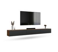 Planetmöbel Meuble TV West, Table TV 300 cm de Long, Meuble Tele Suspendu ou posé au Sol, Table Television pour Salon, 3X Meuble TV 37,8 x 100 x 30 cm, chêne doré Anthracite