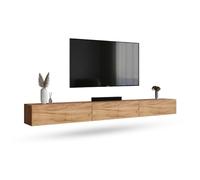 Planetmöbel Meuble TV West, Table TV 300 cm de Long, Meuble Tele Suspendu ou posé au Sol, Table Television pour Salon, 3X Meuble TV 37,8 x 100 x 30 cm, chêne doré