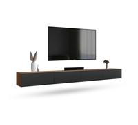 Planetmöbel Meuble TV West, Table TV 320 cm de Long, Meuble Tele Suspendu ou posé au Sol, Table Television pour Salon, 2X Meuble TV 37,8 x 160 x 30 cm, chêne doré Anthracite