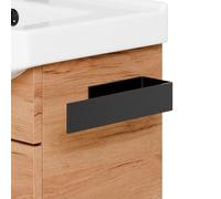 Planetmöbel Porte Serviette sans perçage, Noir Mat, 21 cm | Accroche serviette autocollant pour salle de bains et cuisine, Support mural pour serviettes