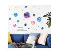 Planets in The Space Kids Wall Stickers Watercolor Space Planet Star Constellation Wall Decals, Peel and Stick Removable DIY Solar System Stickers Nu