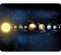 Planets in the universe: mouse mat (24 x 19 cm) made of special rubber extremely tear-resistant with a strong adhesive underside for optimal hold by