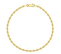 PLANETYS - Bracelet Argent 925/1000 Plaqué Or Jaune 18 Carats Maille Grain de Café Largeur: 2.5 mm