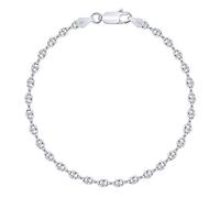 Planetys - Bracelet Argent 925/1000 Rhodié Maille Grain de Café 3.2 mm