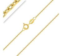 PLANETYS - Chaîne Enfant Bébé Maille Forçat Diamantée Argent 925/1000 Plaqué Or Jaune 18 Carats Largeur 1 mm 36 cm