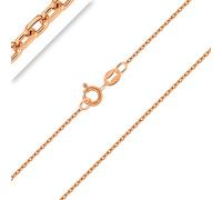 PLANETYS - Chaîne Enfant Bébé Maille Forçat Diamantée Argent 925/1000 Plaqué Or Rose 18 Carats Largeur 1 mm 36 cm