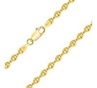Planetys - Chaîne Maille Grain de Café Argent 925/1000 Plaqué Or Jaune 18 Carats Largeur 3.2 mm 45 cm