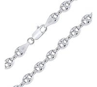 Planetys - Chaîne Maille Grain de Café Creuse 5.6 mm Argent 925/1000 Rhodié 70 cm