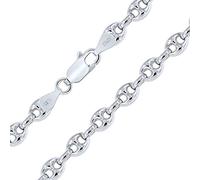 PLANETYS - Chaîne Maille Grain de Café Creuse 6.2 mm Argent 925/1000 Rhodié 50 cm