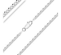 Planetys - Chaîne Maille Jaseron 2.5 mm Argent 925/1000 Rhodié 60 cm