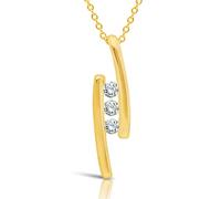Planetys Collier Femme Trilogie Or 375/1000 serti Diamants blancs