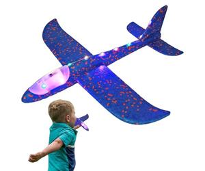 Planeur Lumineux en Mousse - Volant de Lancement Facile de 48 cm, Jouet d'avion Lumineux pour Jouer en Plein air, modèle d'avion Doux pour | Jeu de Cadeaux Amusant et fiable