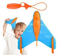 Planeur pour - Avion interactif à catapulte avec lumière sonore, construction en mousse, lancement des ailes clignotantes LED | Bande élastique pour sports d'arrière-cour, en famille