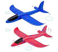 Planeurs Enfant Jouet,Avion en Mousse pour Enfants, Planeur en styromousse 2 pièces de 44 cm,Machine Voler,planeur,Avion Mousse pour Garçons Filles,Avion Mousse Manuel,Avion Polystyrène