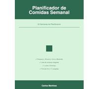 Planificador de Comidas Semanal: 52 Semanas de Planificación con Lista de Compras - Desayuno, Almuerzo, Cena y Merienda