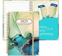 Planificateur 2025 Mensuel Hebdomadaire-Janv.2025-Déc.Avec Onglets Mensuels+Contacts+Calendriers+Jours Fériés+Poche,23 X 17cm Reliure À Spirale Double Agenda Livre Planificateur Académique