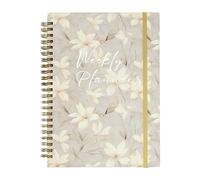 Planificateur 2026 à double spirale, 52 semaines, semainier et mensuel avec poche pour planifier, gestion des rendez-vous, emploi du temps en anglais