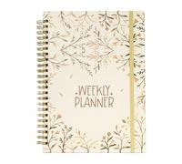 Planificateur 2026 à double spirale, 52 semaines, semainier et mensuel avec poche pour planifier, gestion des rendez-vous, emploi du temps en anglais