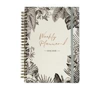 Planificateur 2026 à double spirale, 52 semaines, semainier et mensuel avec poche pour planifier, gestion des rendez-vous, emploi du temps en anglais