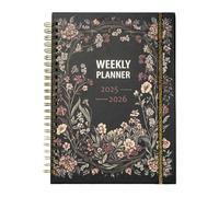 Planificateur 2026 à double spirale, 52 semaines, semainier et mensuel avec poche pour planifier, gestion des rendez-vous, emploi du temps en anglais