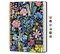 Planificateur 2026, planificateur hebdomadaire et mensuel esthétique pour femme, de janvier 2026 à décembre 2026, calendrier 2026 à couverture rigide avec onglets mensuels, poche intérieure, parfait