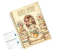 Planificateur 4 Ans 2027-2030 Couverture Thème Lecture Carnet D'Objectifs | Agenda Mensuel Académique Pour Étudiants Entrepreneurs Enseignants Freelances Consultants Cadres Maison École Appartemen