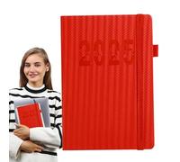 Planificateur A5 2025,2025 Planificateur d’agenda,Bloc-notes du journal du calendrier - Carnet de notes avec couverture en cuir PU pour voyage, voyage d'affaires, maison, école, espace de travail