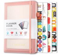Planificateur A5 à grille de points, carnet de productivité hebdomadaire et mensuel avec poche pour le suivi des objectifs, planificateur personnel et professionnel rose pour l'autodiscipline et