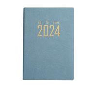 Planificateur académique 2024 avec ruban marque-page quotidien en cuir, agenda de rendez-vous, journal personnel ligné, pour homme et femme