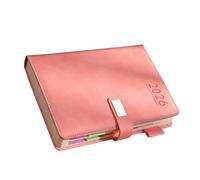 Planificateur académique 2026 en cuir synthétique avec fermeture à bouton et emplacements pour stylos 400 pages datées pour planification