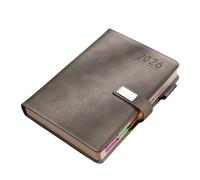 Planificateur académique 2026 en cuir synthétique avec fermeture à bouton et emplacements pour stylos 400 pages datées pour planification