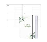 Planificateur académique pour 2026 ou à tout moment - 21,6 x 27,9 cm - Planificateur hebdomadaire non daté pour étudiant à domicile, lycée, collège et infirmier, 200 pages, feuille verte