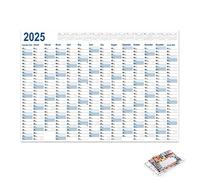 Planificateur annuel 2025 - Calendrier annuel pliable multifonction | Planificateur mural en papier de 365 jours, calendrier mural 2025 pour entreprise, salle de classe, maison