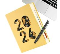 Planificateur annuel 2026, format A5, en cuir PU, pour 365 jours, agenda journalier 2026 et carnet de calendrier - Pour planification, calendrier, étude, travail, école, cours, voyage