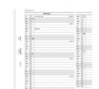 Planificateur Annuel de Poche Anglais Vertical Papier Blanc - Bj Suivant Filofa