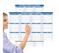 Planificateur Annuel Laminé - Effacement Recto Verso Calendrier Mensuel Effaçable à Sec | Juillet 2025 à Juin 2026 Calendrier Mural Effaçant à Sec | Planificateur Mural Mensuel Pour Le Salon