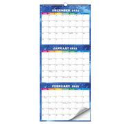 Planificateur annuel vertical de 3 mois | Planificateur mensuel de décembre 2024 à janvier 2026 | Calendrier mural annuel pour l'organisation quotidienne et la planification à la maison et au bureau