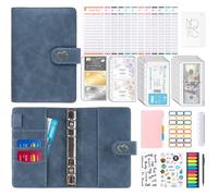 Planificateur budgétaire A6, méthode enveloppe pour planificateur financier, livre de budget, 6 trous, Gris Bleu-A6
